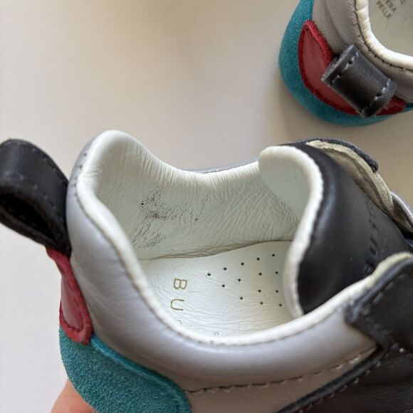 Buscemi Ventura Baby Grey Trio Sneakers US 6-12 Months Infant Leather Shoe - Picture 10 of 10